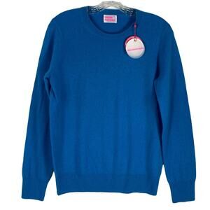 nwt FROM FUTURE Sweater L Cashmere 100% Ocean/Royal-Blue/Cobalt Long-Sleeve New